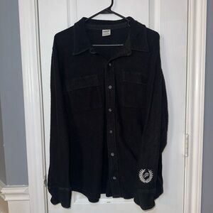 Victoria's Secret PINK Oversized Fleece Shacket Womens Medium Color Black